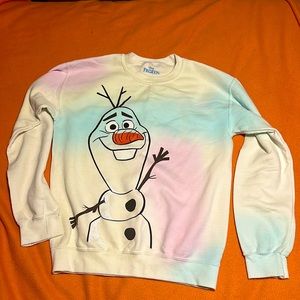 multicolored Olaf from frozen sweatshirt
